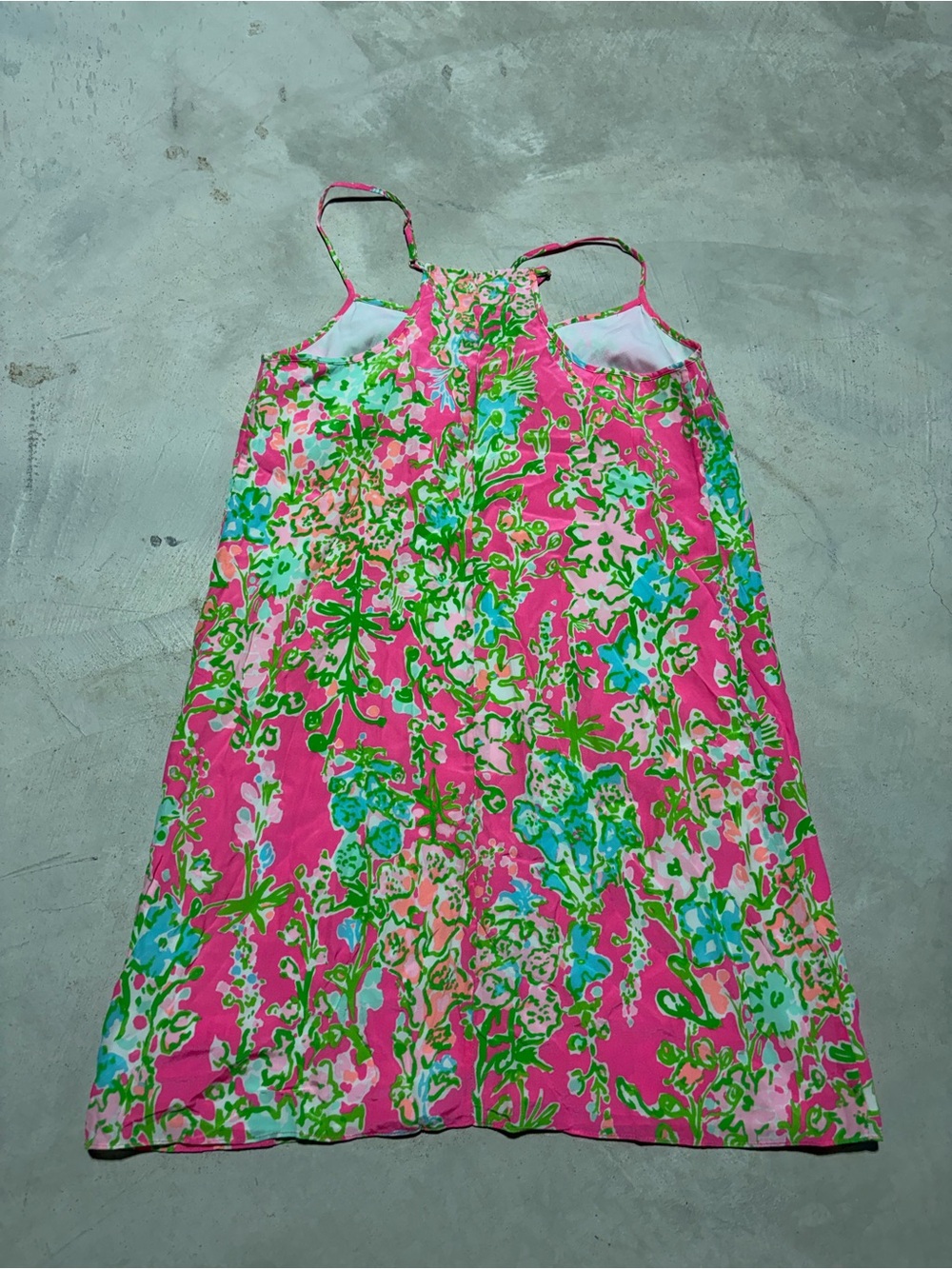 Lilly Pulitzer dusk silk Bright Pink Floral Slip Dress XS - Picture 7 of 7